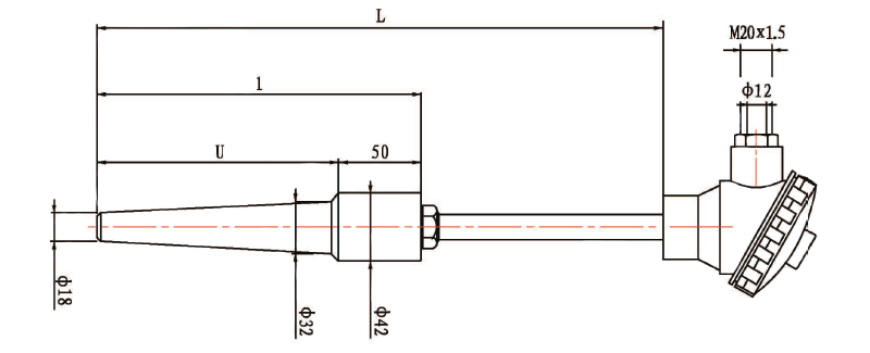 中溫中壓熱電偶外形尺寸圖 中溫中壓熱電偶外形尺寸圖