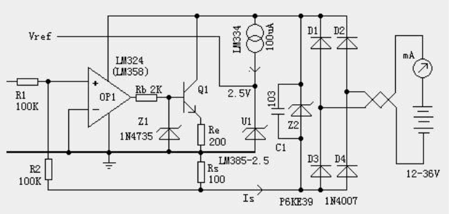 二線制變送器保護電路 二線制變送器保護電路