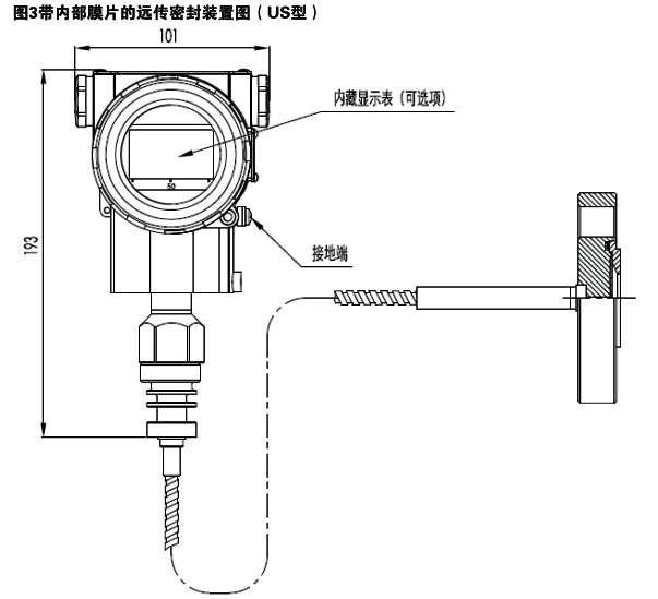 遠傳壓力變送器帶內部膜片的遠傳密封裝置圖 遠傳壓力變送器帶內部膜片的遠傳密封裝置圖