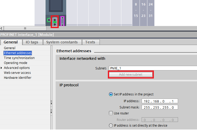 配置PLC接口IP地址 配置PLC接口IP地址
