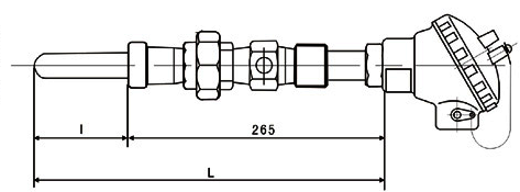 吹氣式熱電偶結(jié)構(gòu)示意圖 吹氣式熱電偶結(jié)構(gòu)示意圖