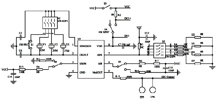 展頻IC主時鐘模式原理圖