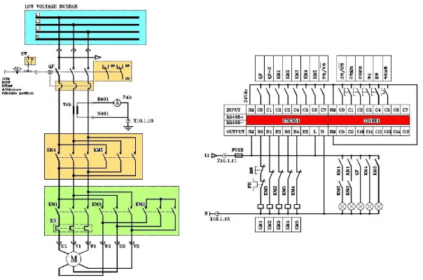 PLC構(gòu)建的電動機(jī)星三角起動控制電路 PLC構(gòu)建的電動機(jī)星三角起動控制電路