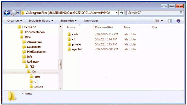 OPC UA服務器會將UA客戶端的證書復制到存放被拒絕證書的文件夾 OPC UA服務器會將UA客戶端的證書復制到存放被拒絕證書的文件夾