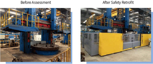 使用安全繼電器的設(shè)備完全改造前后對比圖 使用安全繼電器的設(shè)備完全改造前后對比圖