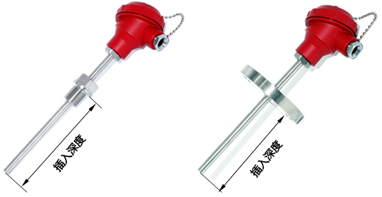 固定螺紋安裝的溫度傳感器插入深度 固定螺紋安裝的溫度傳感器插入深度