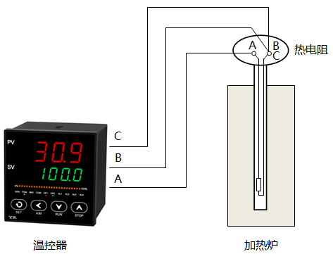 熱電阻三線制測溫系統回路示意圖