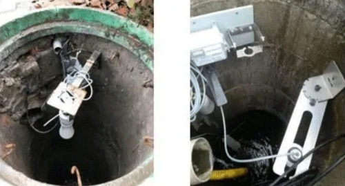 安裝與小河道的超聲波液位計 安裝與小河道的超聲波液位計