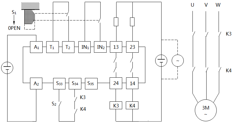 安全繼電器應(yīng)用示意圖 安全繼電器應(yīng)用示意圖