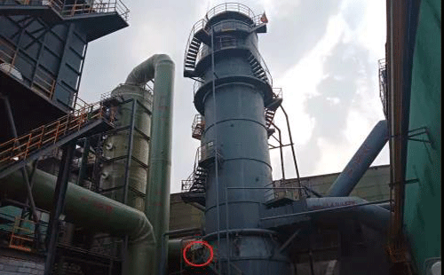 雷達(dá)物位計(jì)在氫氧化鎂蓄水罐上的安裝位置 雷達(dá)物位計(jì)在氫氧化鎂蓄水罐上的安裝位置