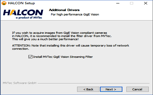安裝MVTec的GigE驅(qū)動 安裝MVTec的GigE驅(qū)動
