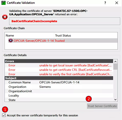 接受服務器證書 接受服務器證書