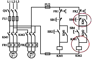 順序起動、順序停車控制電路電氣原理圖