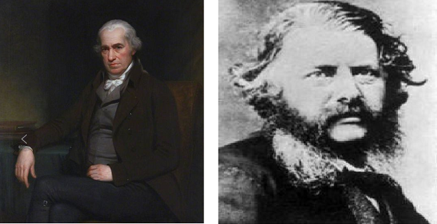 左:詹姆斯.瓦特 JAMES WATT;右:朗肯 W.J.M.Rankine 左:詹姆斯.瓦特 JAMES WATT;右:朗肯 W.J.M.Rankine