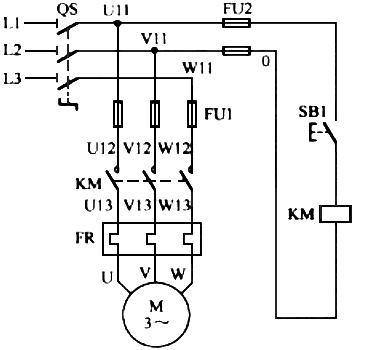 三相異步電動機的點動控制電路圖 三相異步電動機的點動控制電路圖