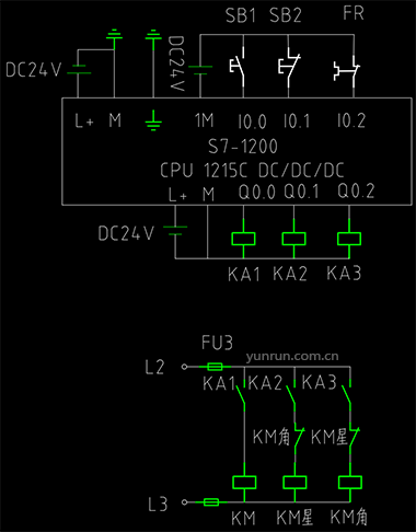 PLC的外部接線圖和繼電器轉換電路 PLC的外部接線圖和繼電器轉換電路