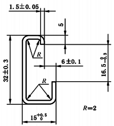 G32型安裝導軌尺寸 G32型安裝導軌尺寸