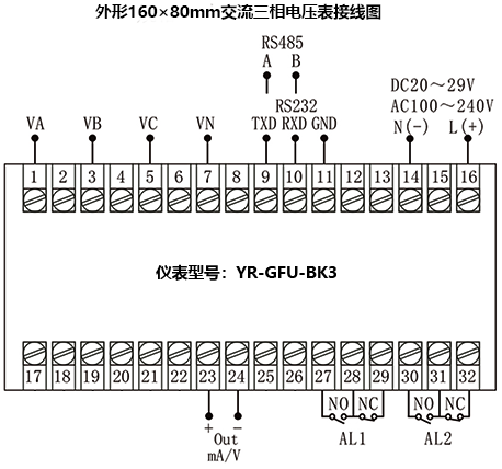 YR-GFU-BK3接線圖 YR-GFU-BK3接線圖
