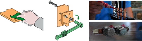 搭接前導體表面的清潔工作,和緊固力矩的大小控制,以及緊固之后的標記工作 搭接前導體表面的清潔工作,和緊固力矩的大小控制,以及緊固之后的標記工作