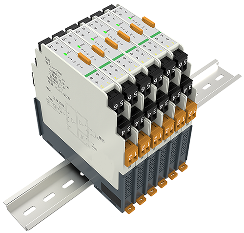 信號隔離器安裝于導軌上 信號隔離器安裝于導軌上