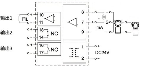 電流信號(hào)報(bào)警設(shè)定器接線圖 電流信號(hào)報(bào)警設(shè)定器接線圖